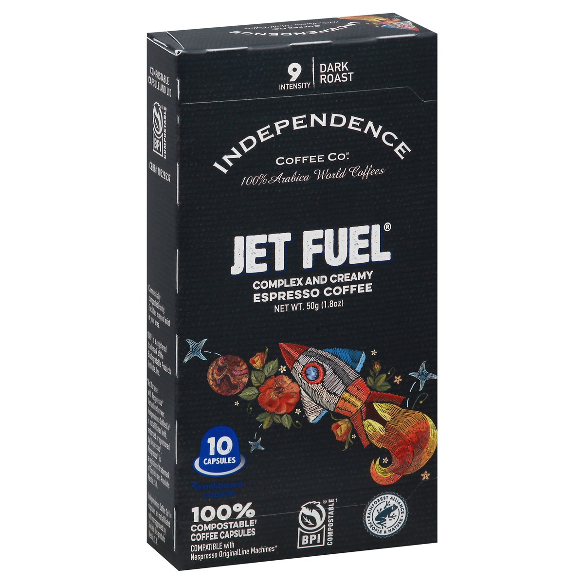 slide 6 of 9, Independence Coffee Co. Jet Fuel Espresso Dark Roast Complex and Creamy Coffee - 10 ct, 10 ct
