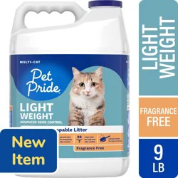 Pet Pride Fragrance Free Lightweight Advanced Odor Control Multi Cat Scoopable Litter