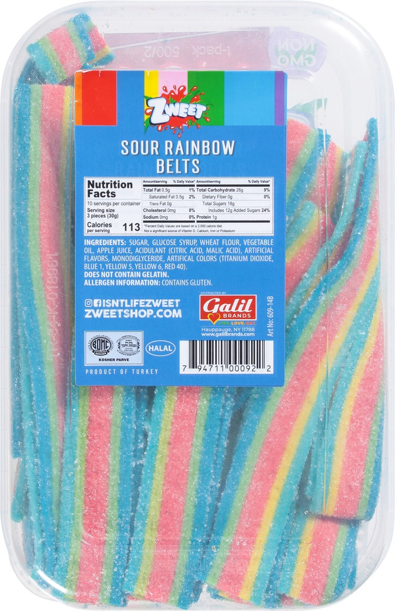 slide 2 of 9, Zweet Belts Sour Rainbow, 10 oz