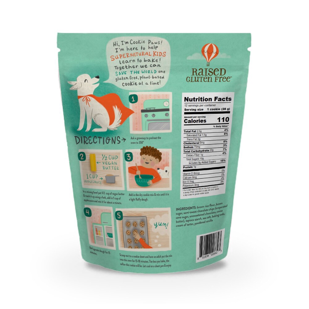 slide 1 of 2, Raised Gluten Free For Kids Chocolate Chip Cookie Mix 11 oz, 11 oz