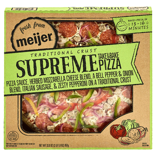 slide 1 of 1, Meijer Supreme Pizza, Traditional Crust, 33.8 oz