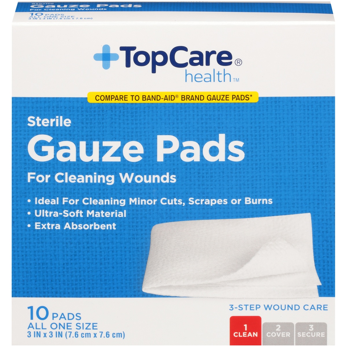 slide 1 of 1, TopCare Sterile Gauze Pads, 10 ct