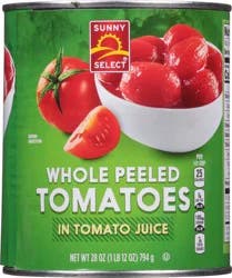 Sunny Select Whole Peeled Tomatoes in Tomato Juice 28 oz