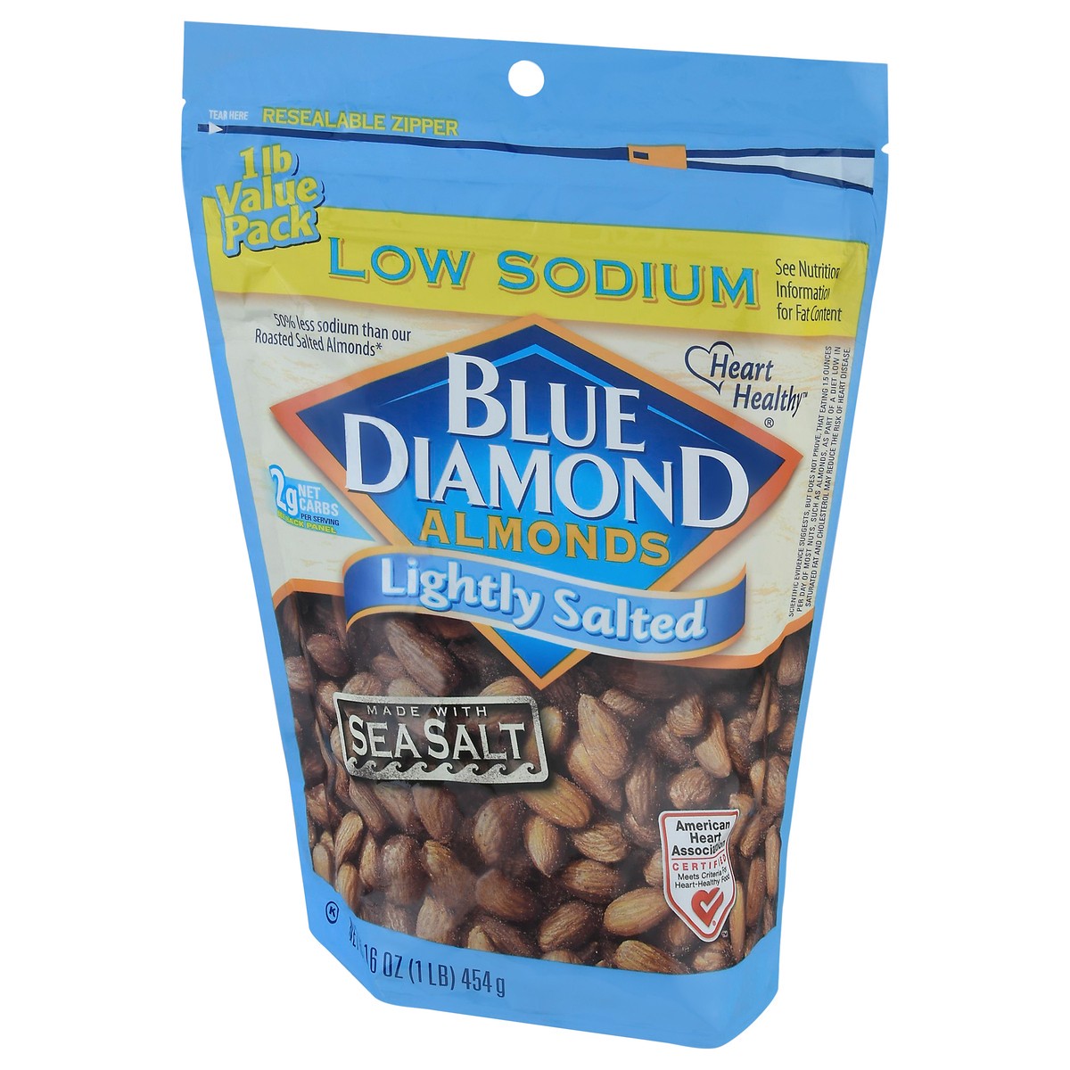 slide 3 of 9, Blue Diamond Almonds Low Sodium Lightly Salted, 1 lb