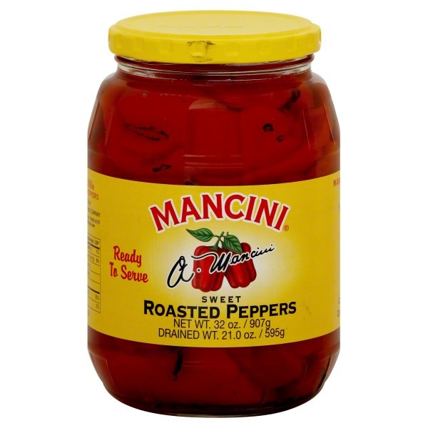 slide 1 of 1, Mancini Peppers - Roasted Sweet, 32 oz