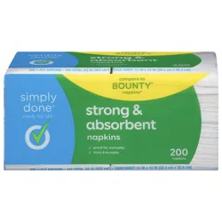 Simply Done 1-Ply Strong & Absorbent Napkins 200 ct