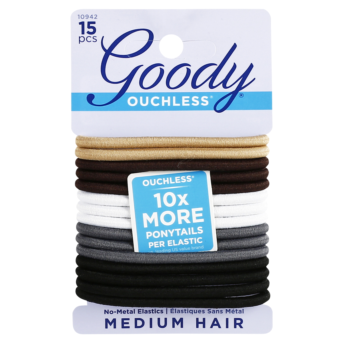 slide 1 of 1, Goody Ouchless Braided Elastics, 15 ct