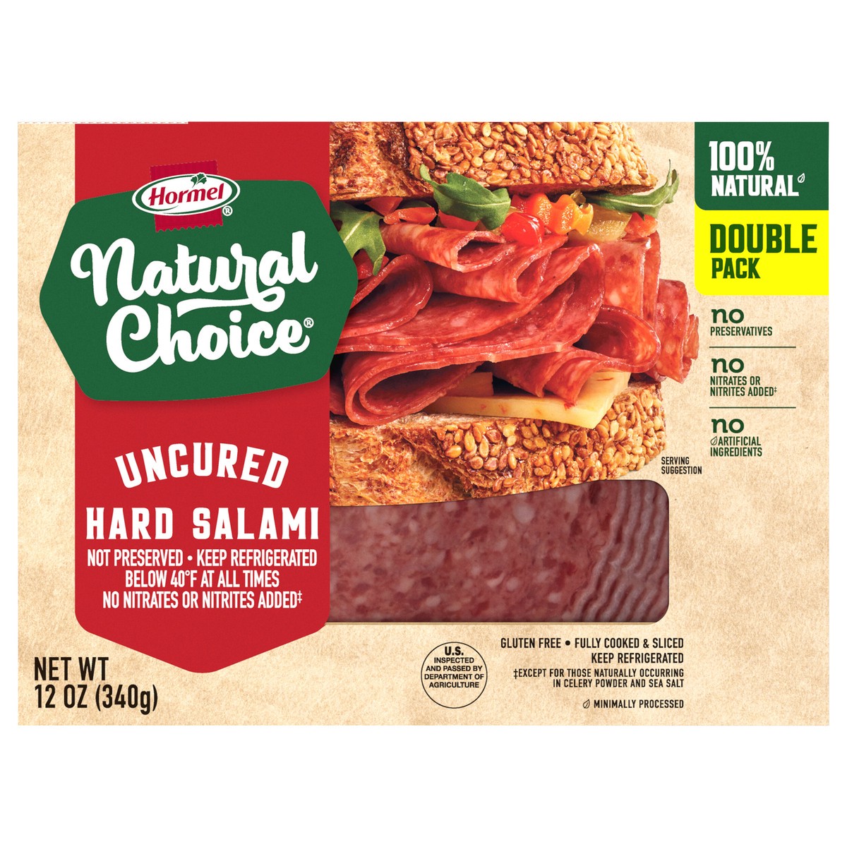 slide 7 of 9, HORMEL NATURAL CHOICE Hard Salami Double Pack, 12 oz