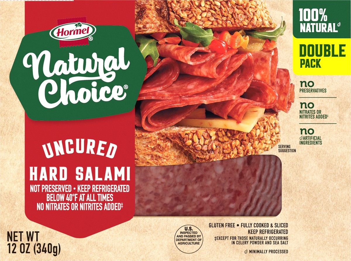 slide 3 of 9, HORMEL NATURAL CHOICE Hard Salami Double Pack, 12 oz