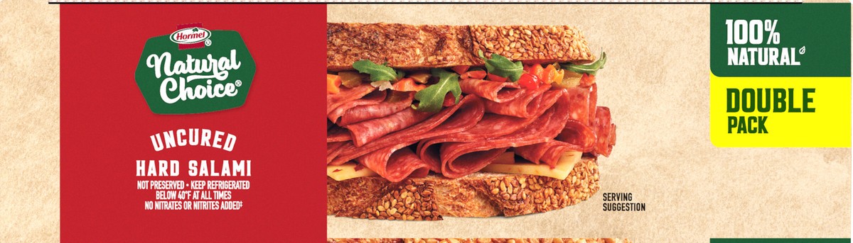 slide 5 of 9, HORMEL NATURAL CHOICE Hard Salami Double Pack, 12 oz