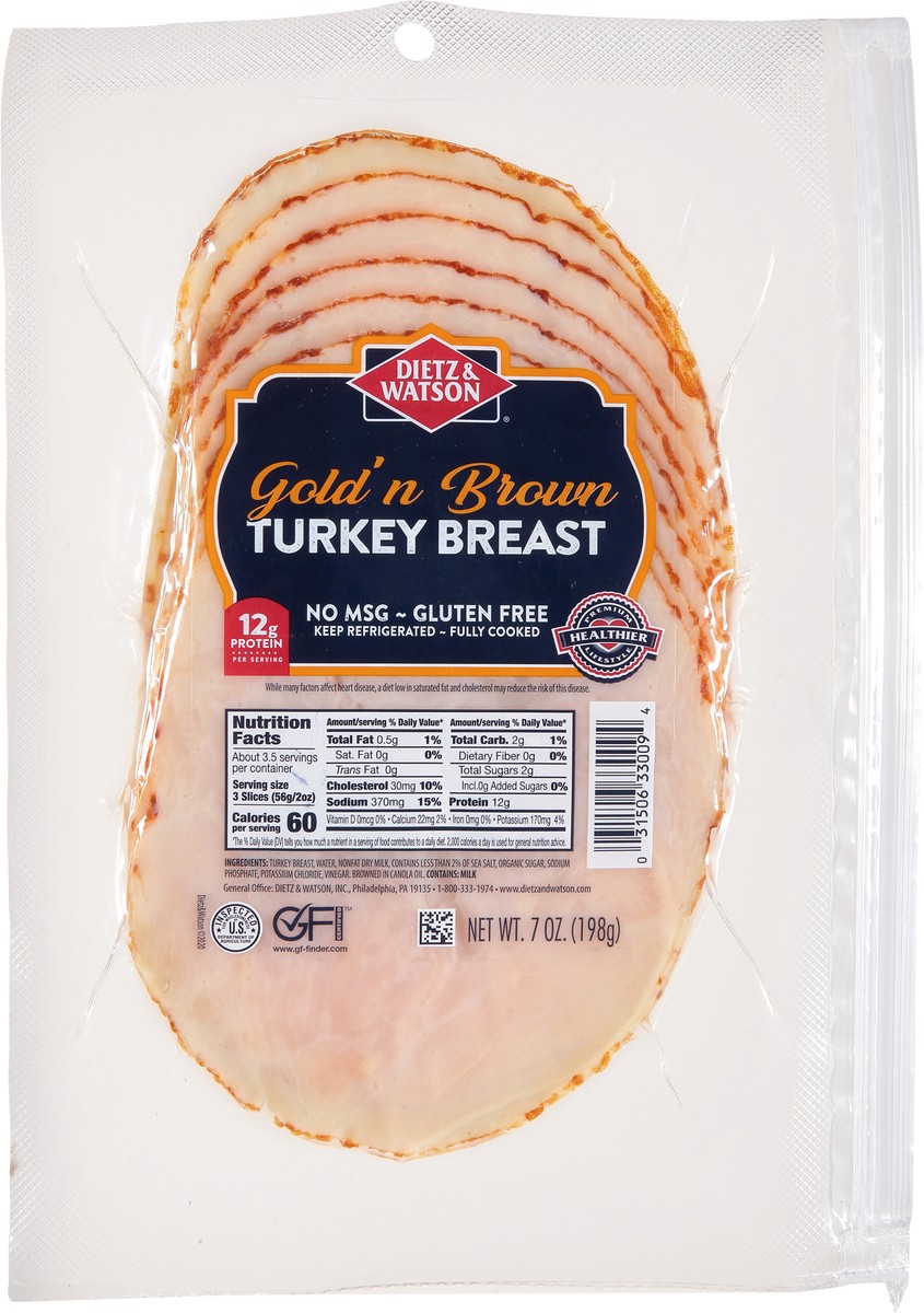 slide 1 of 13, Dietz & Watson Turkey Goldn Brown Sliced, 1 ct