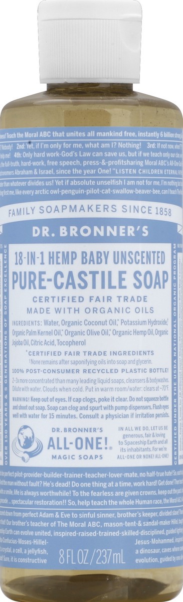 slide 3 of 3, Dr. Bronner's Castile Liq Soap Baby Org, 8 oz