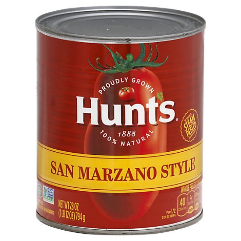 slide 1 of 1, Hunt's Hunts San Marzano Style Whole Peeled Tomatoes Original, 28 oz