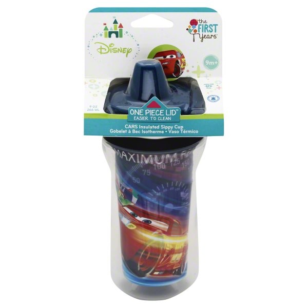 slide 1 of 2, The First Years Disney Cars Insulated Sippy Cup, 9 oz