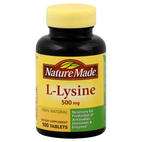 slide 1 of 1, Nature Made L-Lysine, 100 ct; 500 mg