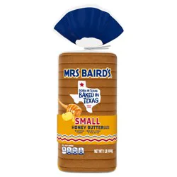 Mrs. Baird's Small Honey Butter Bread, 16 oz, White Bread, Bag