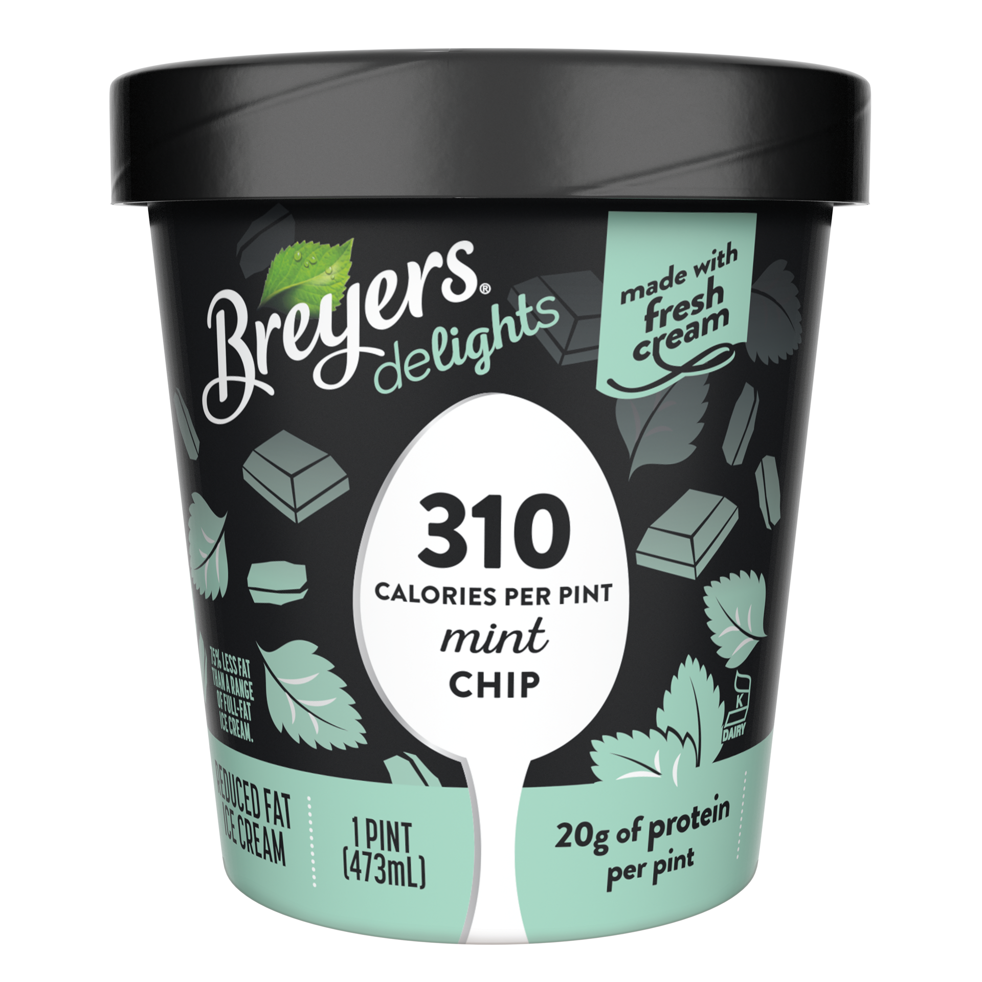 slide 2 of 4, Breyer's Breyers Mint Choc Chip Delights Ice Cream, 16 fl oz