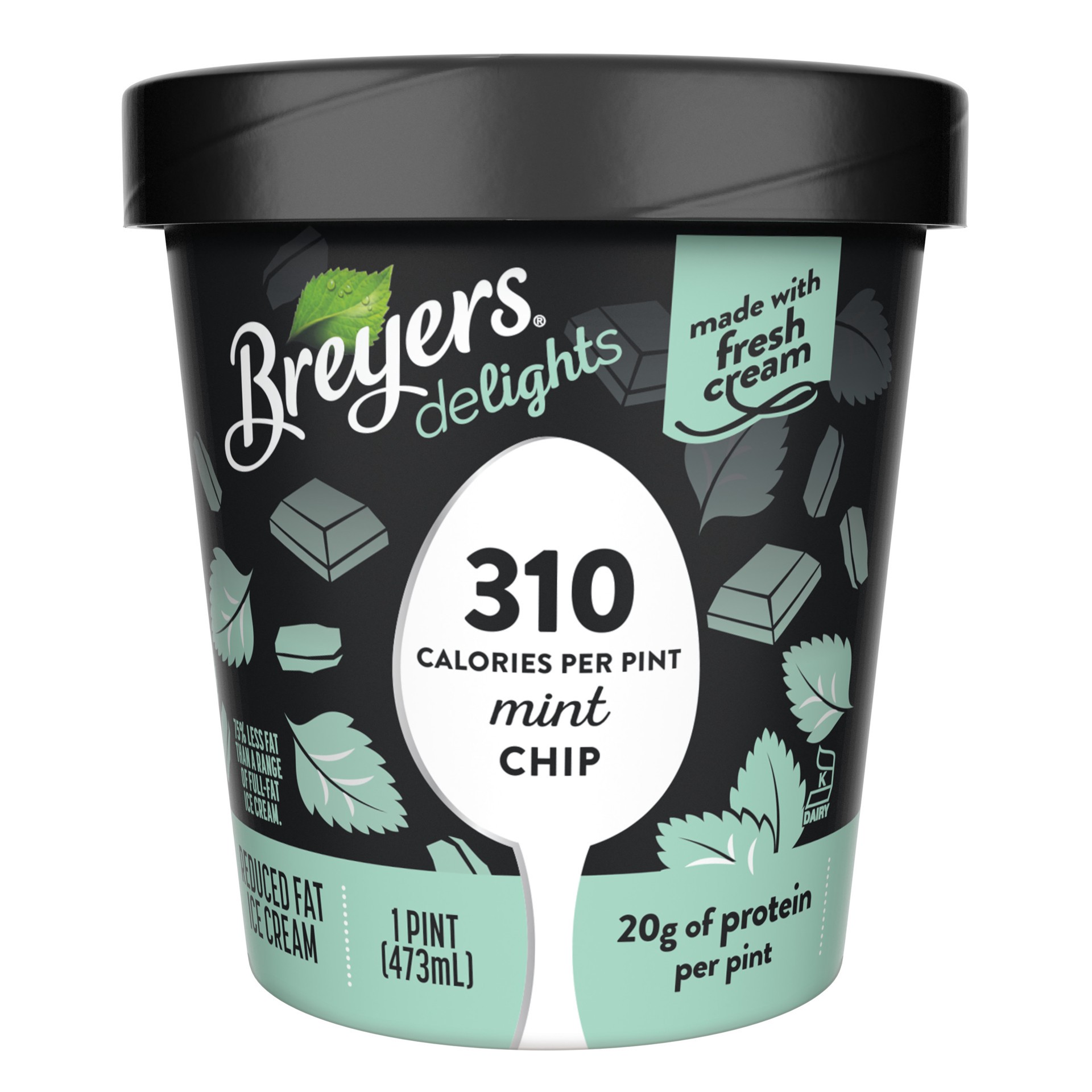 slide 1 of 4, Breyer's Breyers Mint Choc Chip Delights Ice Cream, 16 fl oz