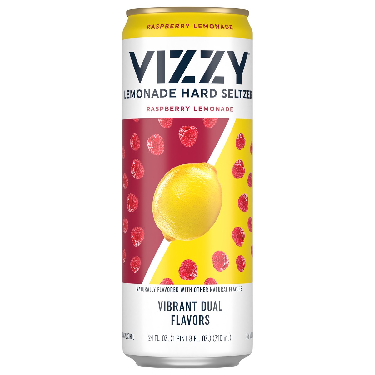 slide 1 of 7, Vizzy Raspberry Lemonade Hard Seltzer, Gluten Free, Seltzer Single, 24 FL OZ Can, 5% ABV, 24 fl oz