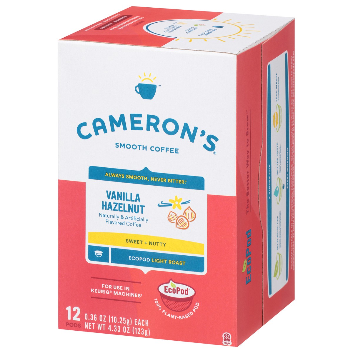 slide 3 of 9, Cameron's Coffee Single Serve Pods, Flavored, Vanilla Hazelnut, 12 Count, 4.33 oz