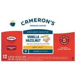 Cameron's Light Roast Smooth Vanilla Hazelnut Coffee - 12-0.36 oz EcoPods