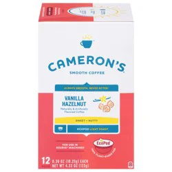 Cameron's Light Roast Smooth Vanilla Hazelnut Coffee - 12-0.36 oz EcoPods