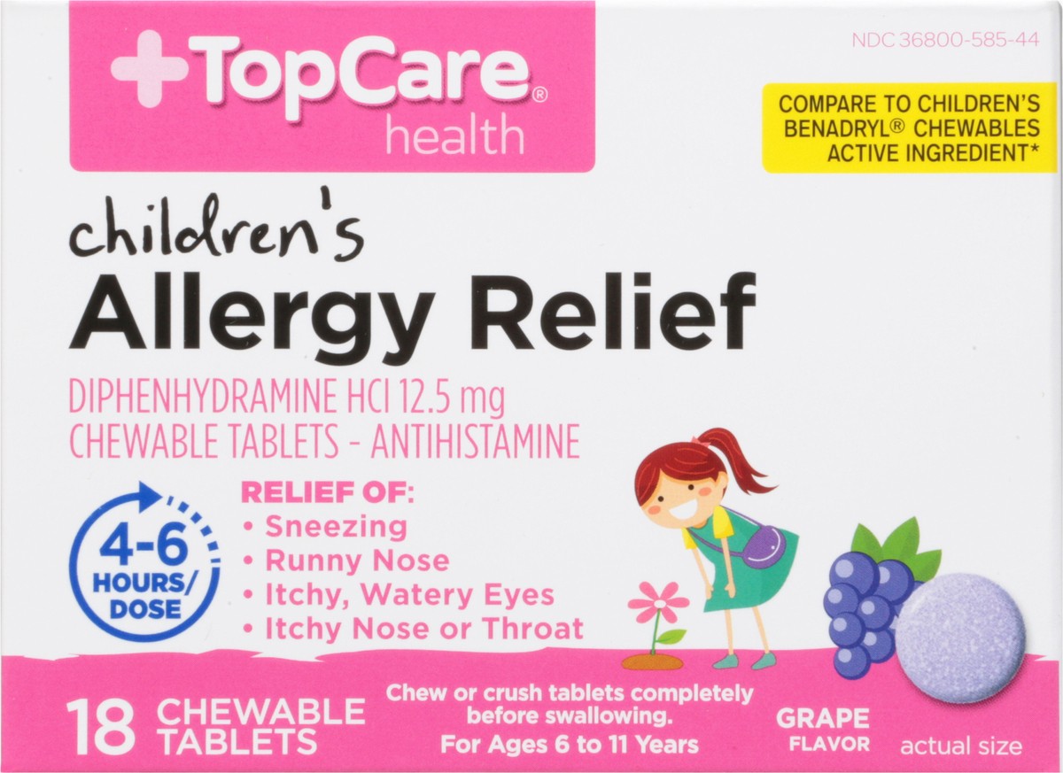 slide 6 of 9, Topcare Meds Allergy Relief Grape, 18 ct
