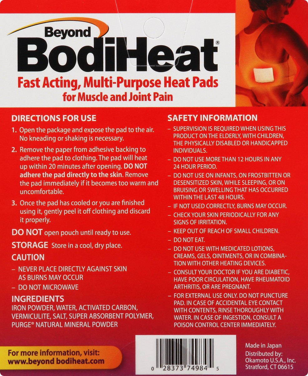 slide 8 of 8, Beyond BodiHeat Heat Pads 4 ea, 4 ct