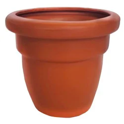 Blue Orange Pottery Terra Cotta Ring Cup Planter