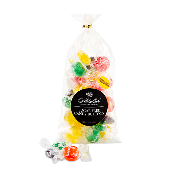 slide 1 of 1, Abdallah Candies Sugar Free Candy Buttons, 6 oz