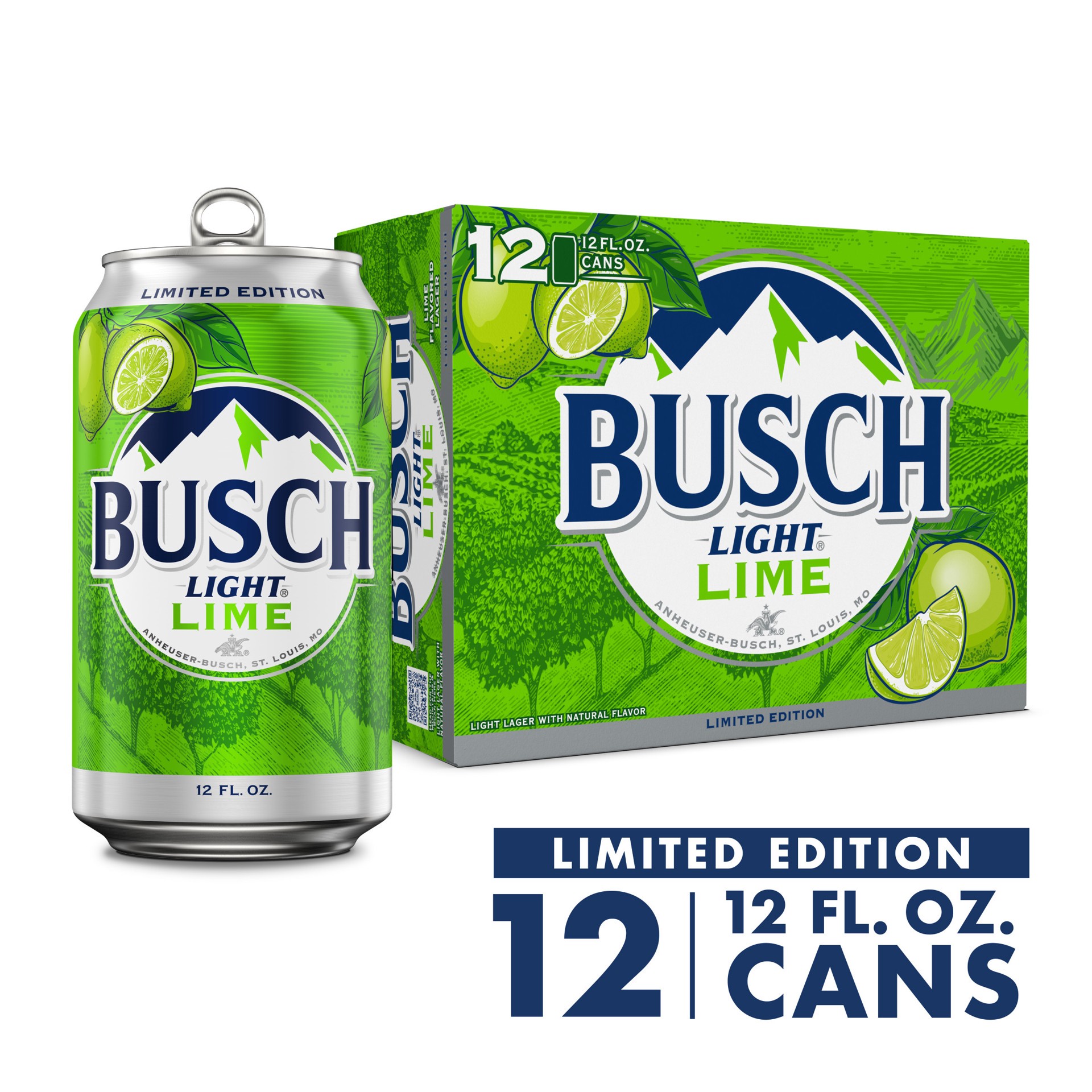 slide 8 of 8, Busch Light Lime American Lager Beer 12 Pack 12 fl oz Cans, 12 ct; 12 oz