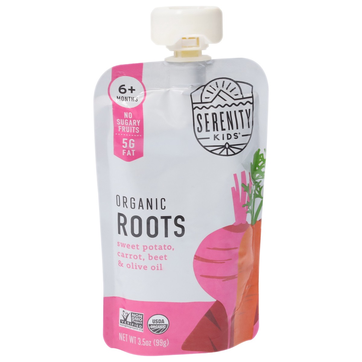 slide 4 of 9, Serenity Kids Organic Roots with Olive Oil Pouch, 3.5oz, 3.5 oz