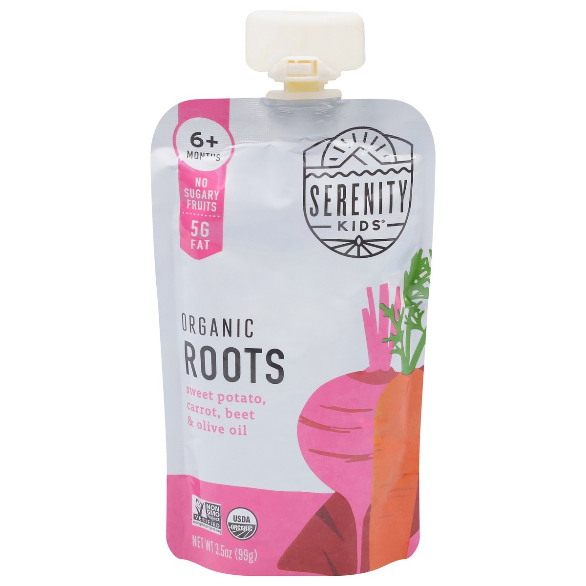 slide 1 of 9, Serenity Kids Organic Roots with Olive Oil Pouch, 3.5oz, 3.5 oz