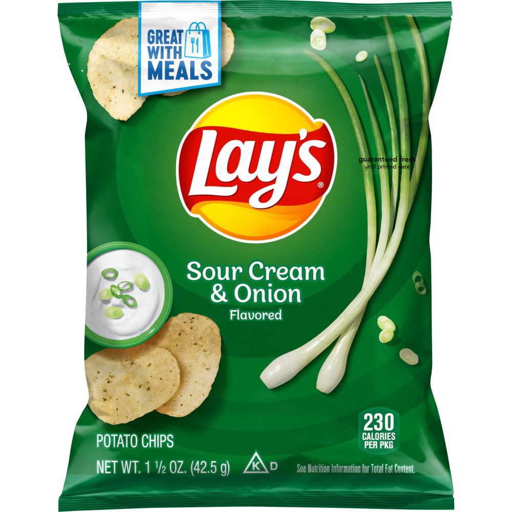 slide 2 of 2, Lay's Sour Cream & Onion Potato Chips, 1.5 oz