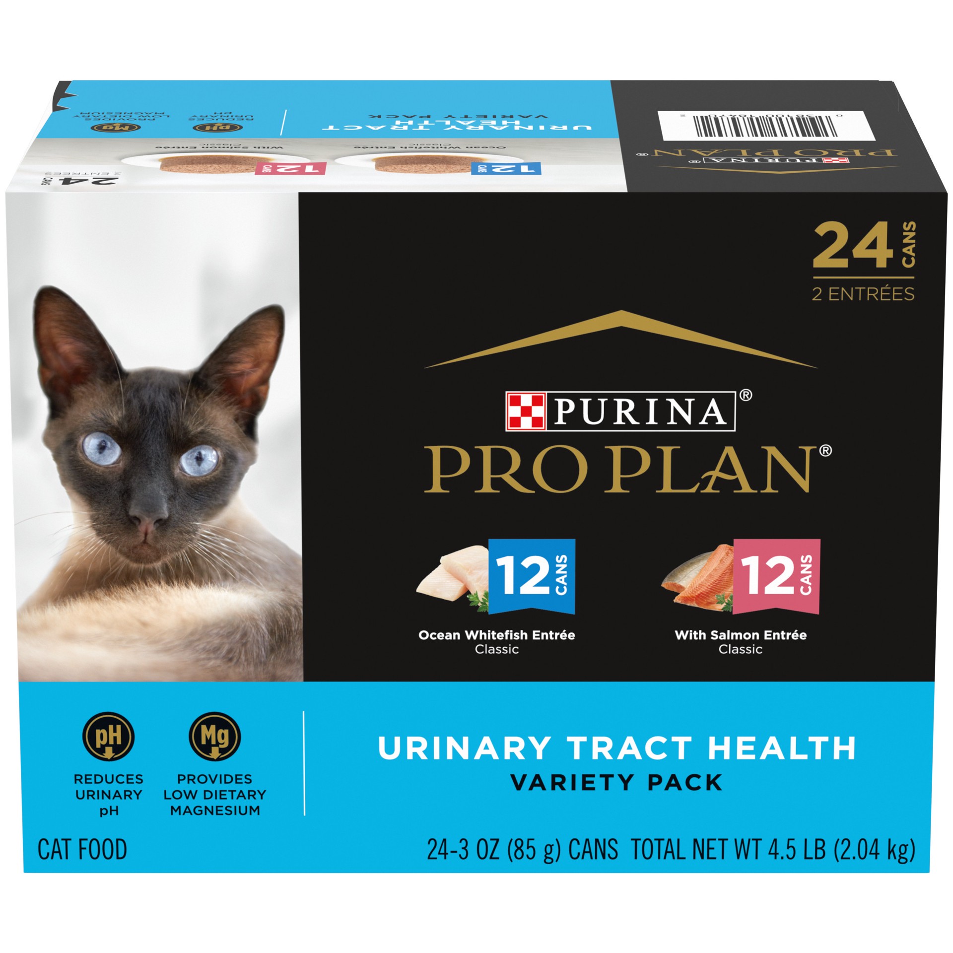 slide 1 of 9, Purina Pro Plan Urinary Tract Cat Food, Wet Cat Food Variety Pack, Ocean Whitefish and Salmon Entrees, 4.50 lb