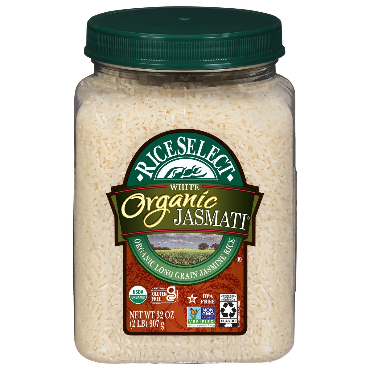 slide 1 of 10, RiceSelect White Rice, Organic, Jasmati, 36 oz