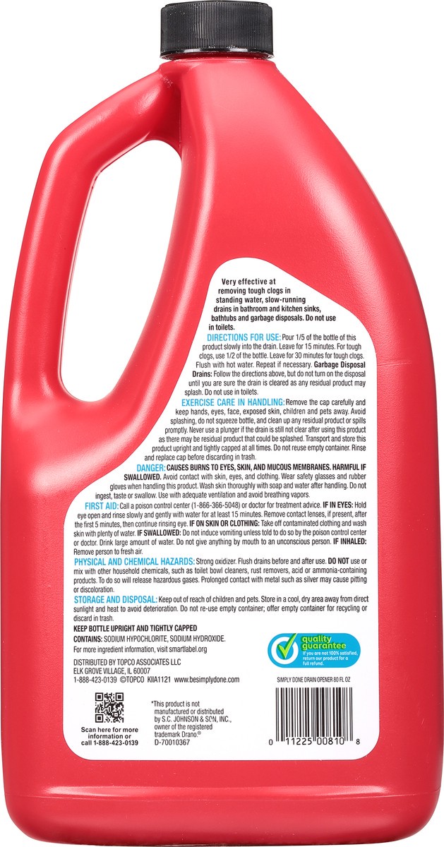 slide 6 of 9, Simply Done Professional Strength Gel Drain Opener 80 fl oz, 80 fl oz