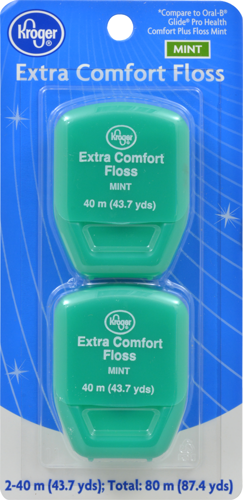 slide 1 of 2, Kroger Extra Comfort Mint Floss, 2 ct; 43.7 yd