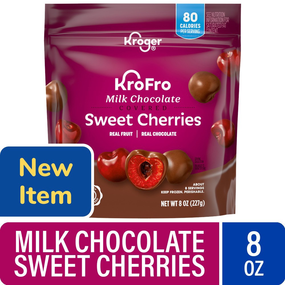 slide 1 of 1, Kroger® KroFro Milk Chocolate Covered Sweet Cherries, 8 oz