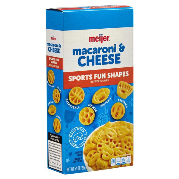 slide 4 of 29, Meijer Sports Shaped Macaroni and Cheese, 5.5 oz