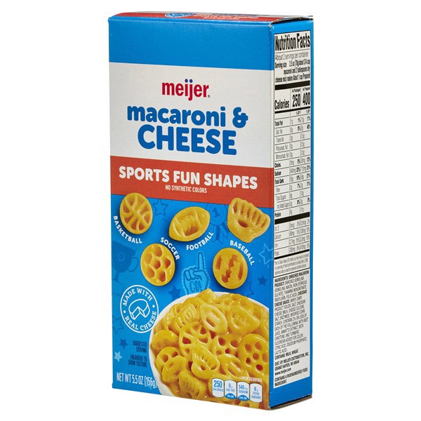 slide 8 of 29, Meijer Sports Shaped Macaroni and Cheese, 5.5 oz