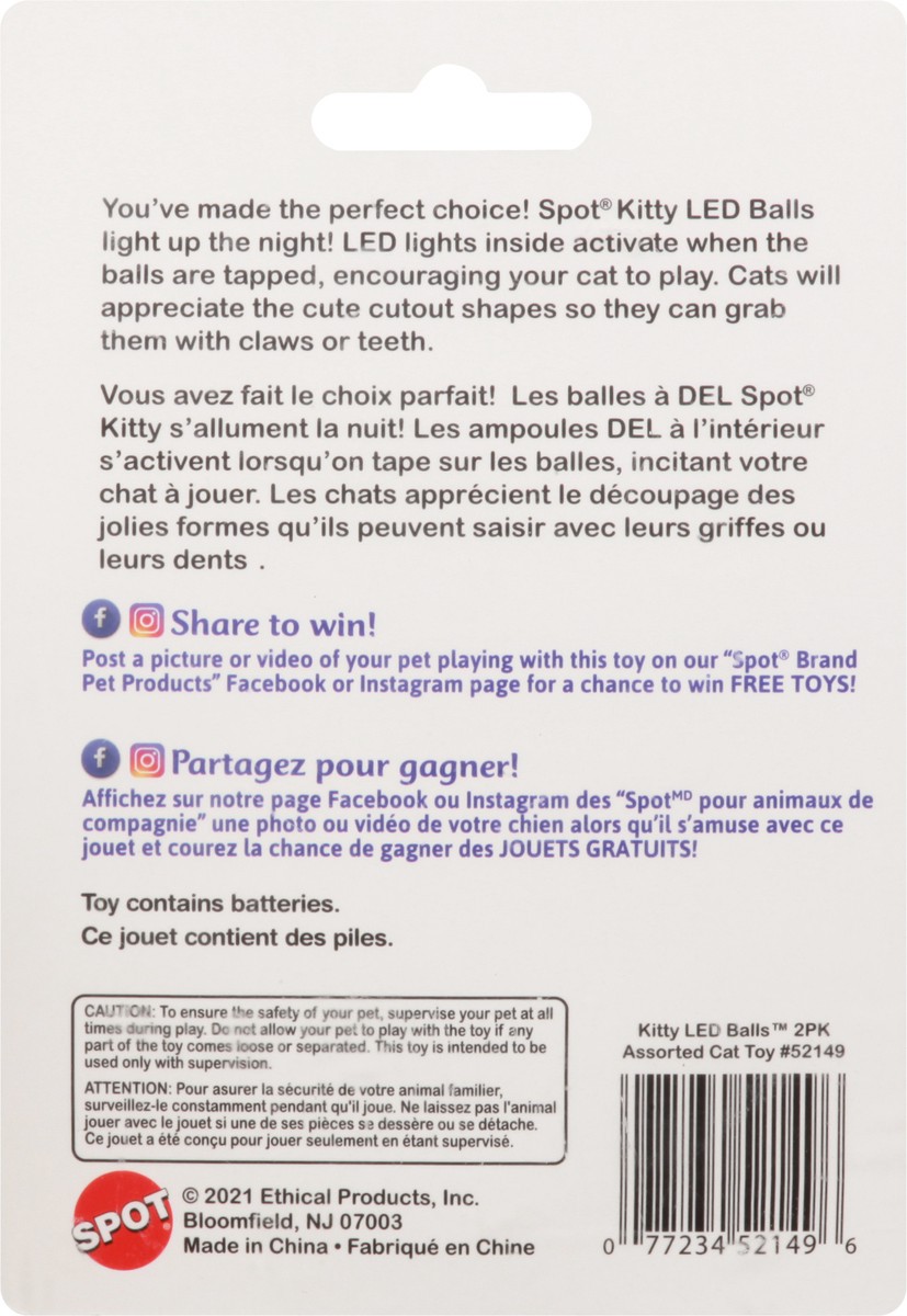 slide 6 of 9, SPOT Kitty Led Balls Light-Up Cat Toy 1 ea Card, 1 ct