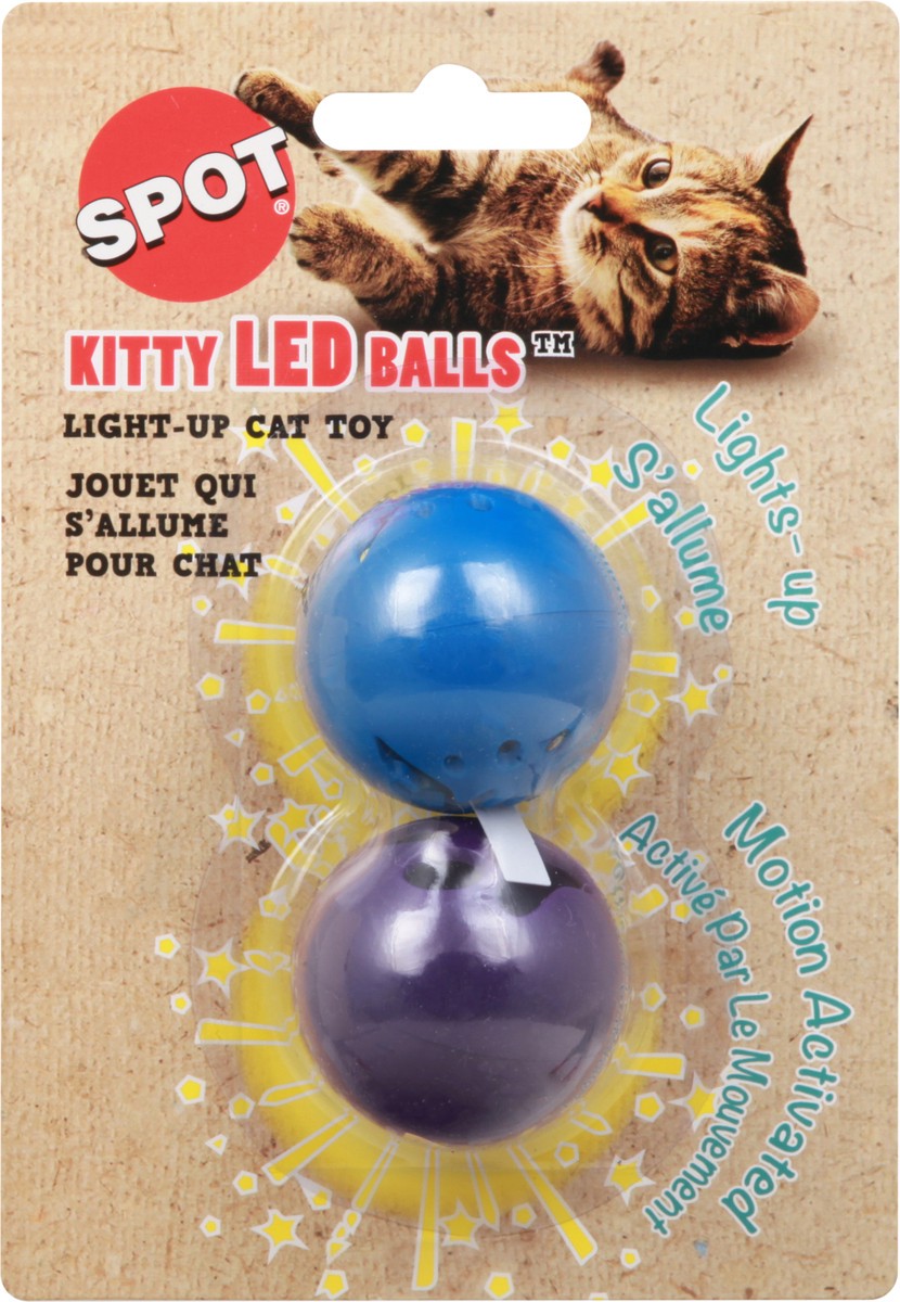 slide 5 of 9, SPOT Kitty Led Balls Light-Up Cat Toy 1 ea Card, 1 ct