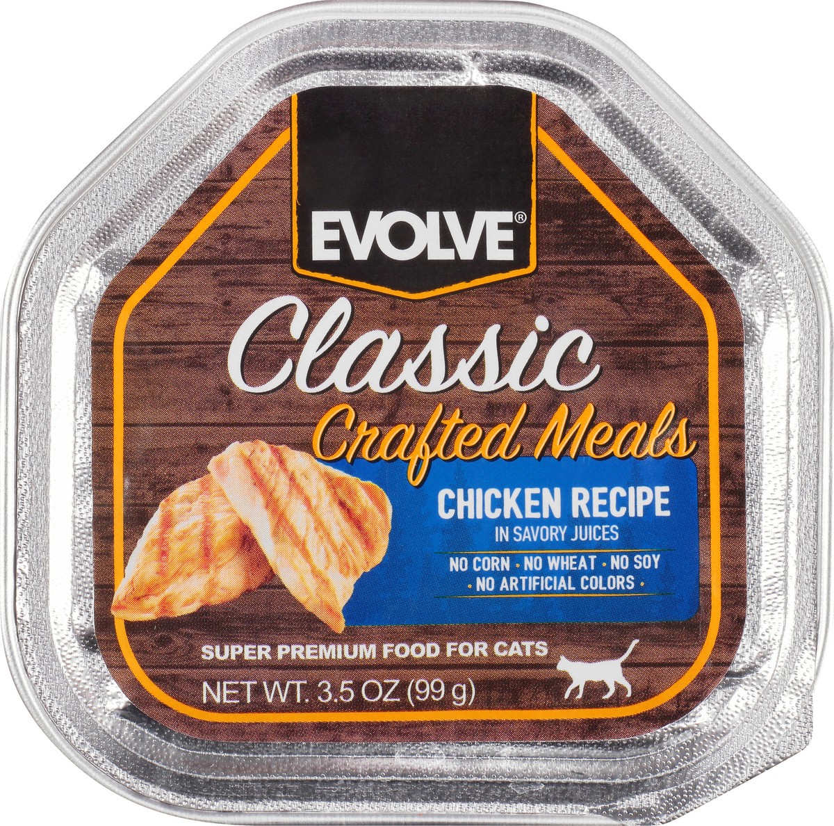 slide 4 of 11, Evolve Classic Chicken Recipe in Savory Juices Crafted Meals 3.5 oz, 15 ct