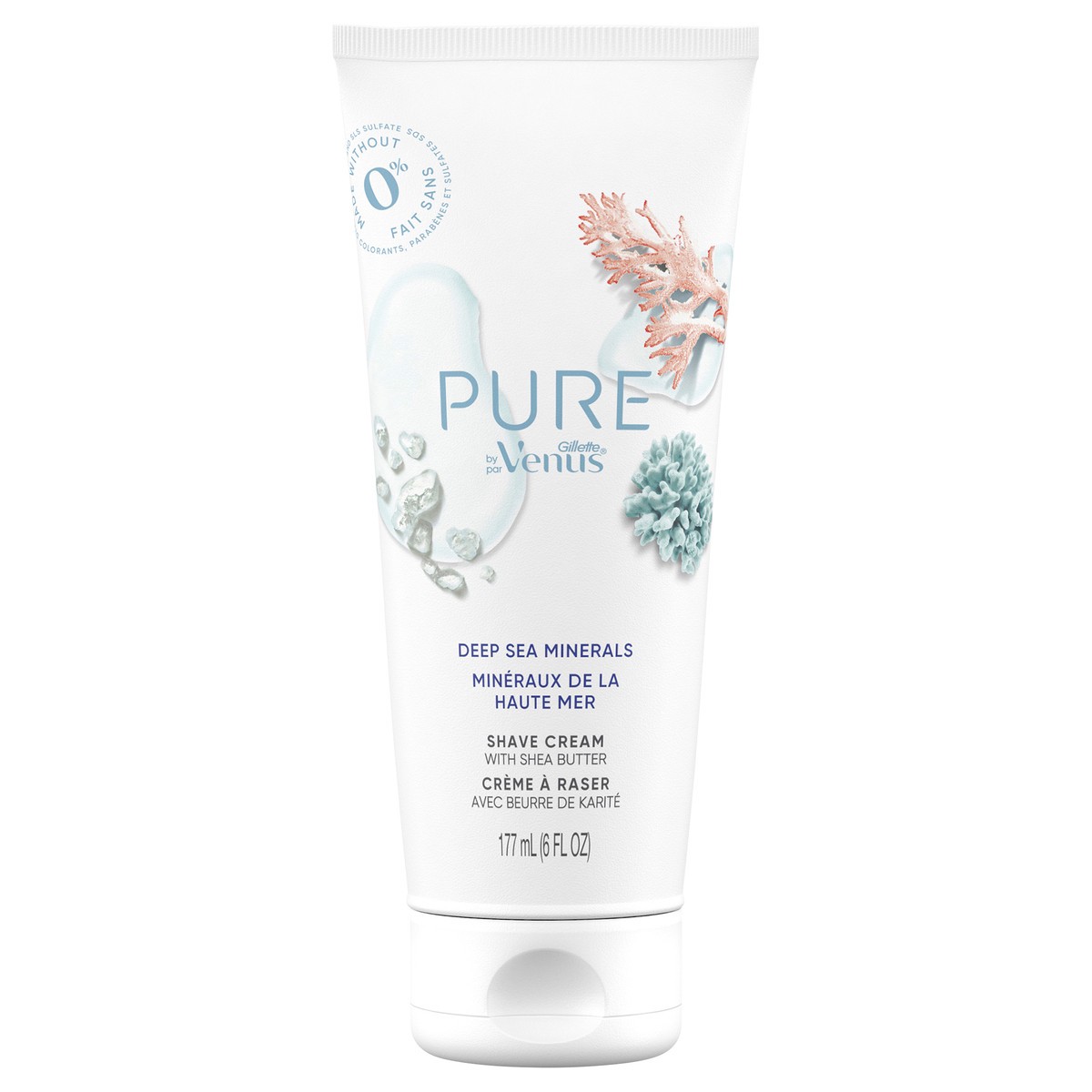 slide 4 of 7, PURE by Gillette Venus Shaving Cream - Deep Sea Minerals, 6 fl oz, 6 fl oz