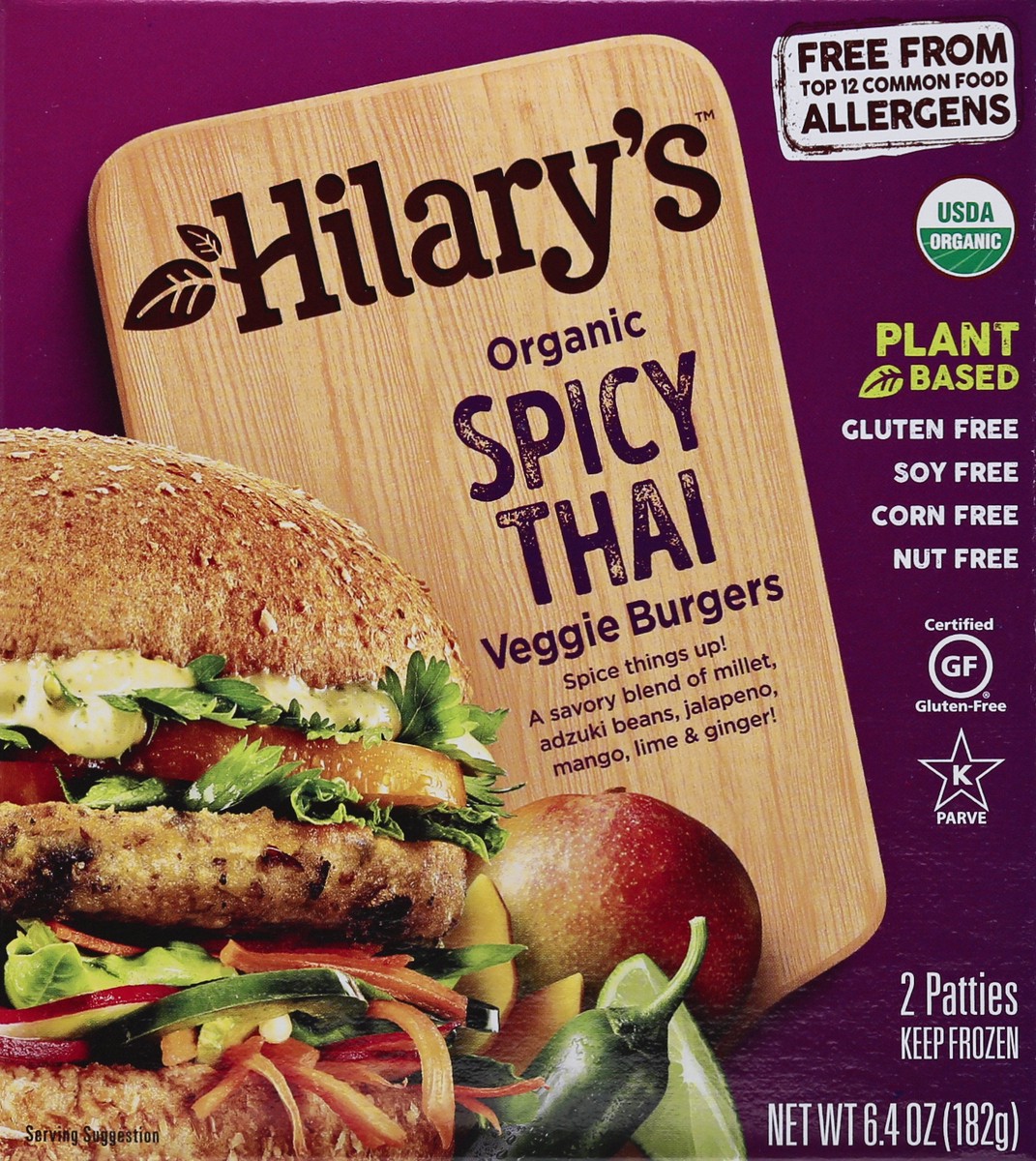 slide 4 of 13, Hilary's Spicy Thai Burger, 6.4 oz