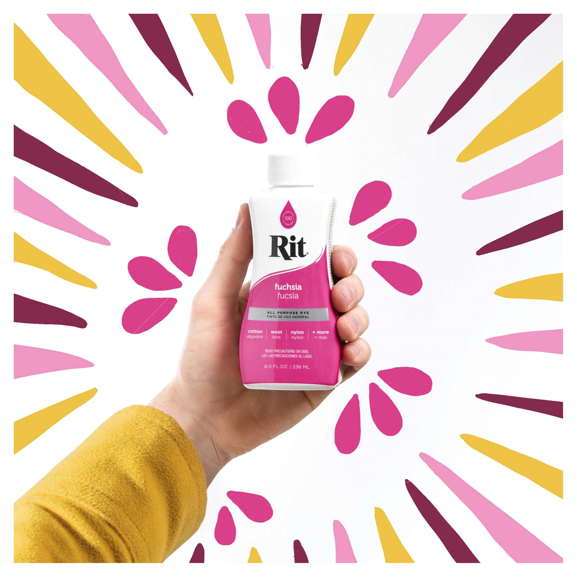 slide 9 of 29, Rit All Purpose Liquid Dye, Fuchsia, 8 fl oz