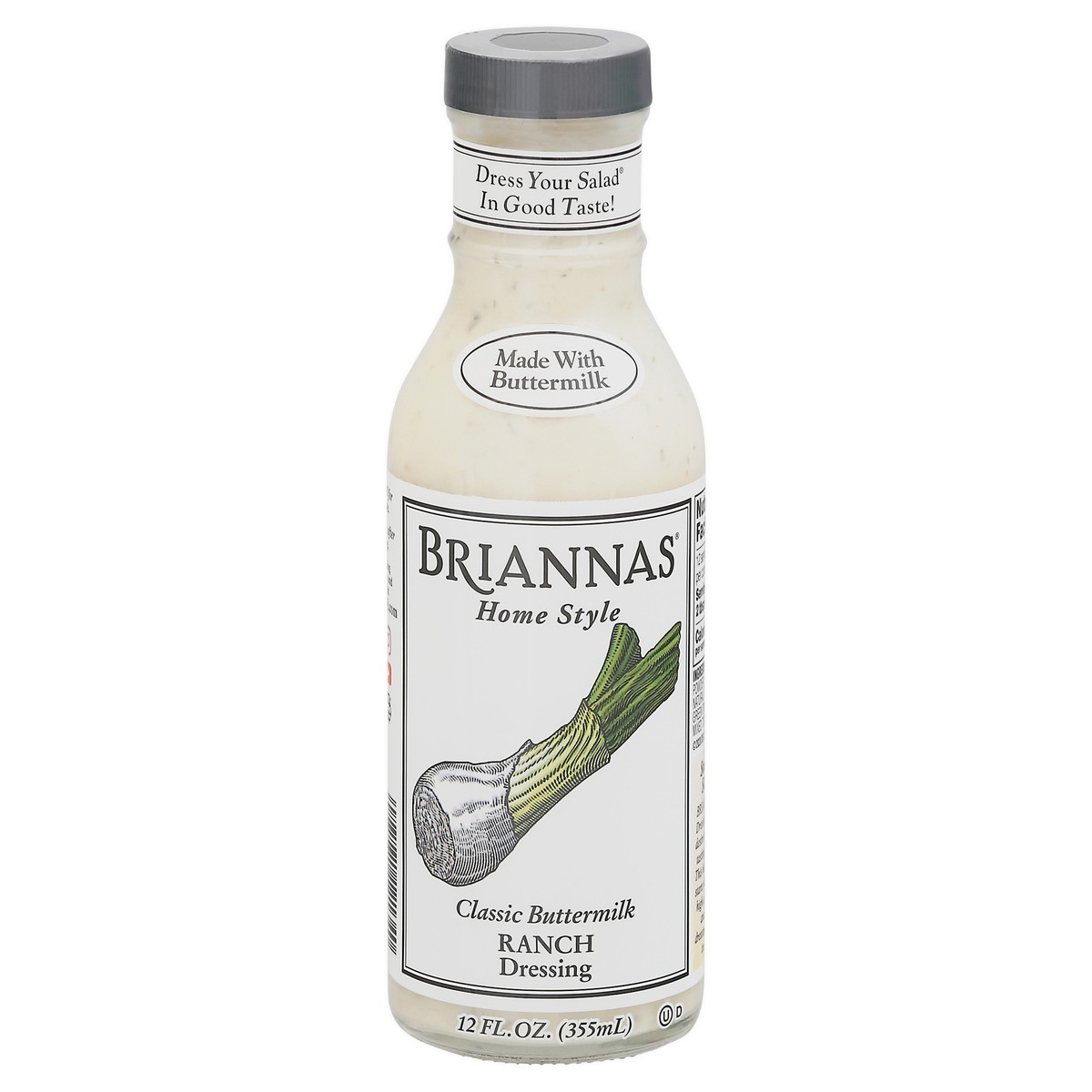 slide 1 of 9, BRIANNAS Home Style Classic Buttermilk Ranch Dressing 12 fl oz, 12 fl oz