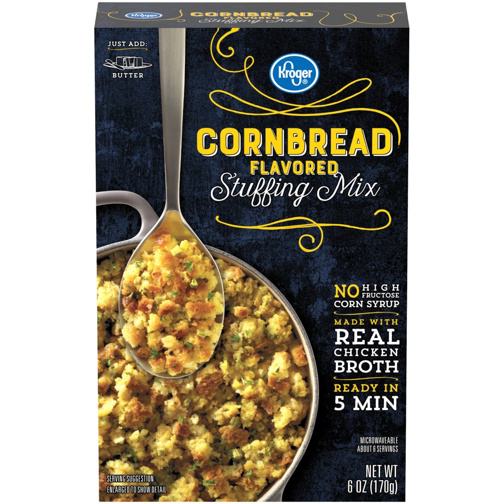 slide 1 of 5, KrogerCornbread Flavored Stuffing Mix, 18 oz