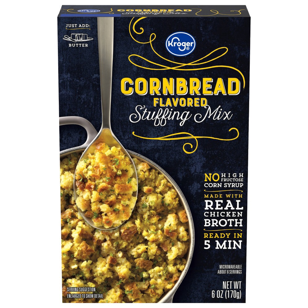 slide 1 of 4, KrogerCornbread Flavored Stuffing Mix, 18 oz